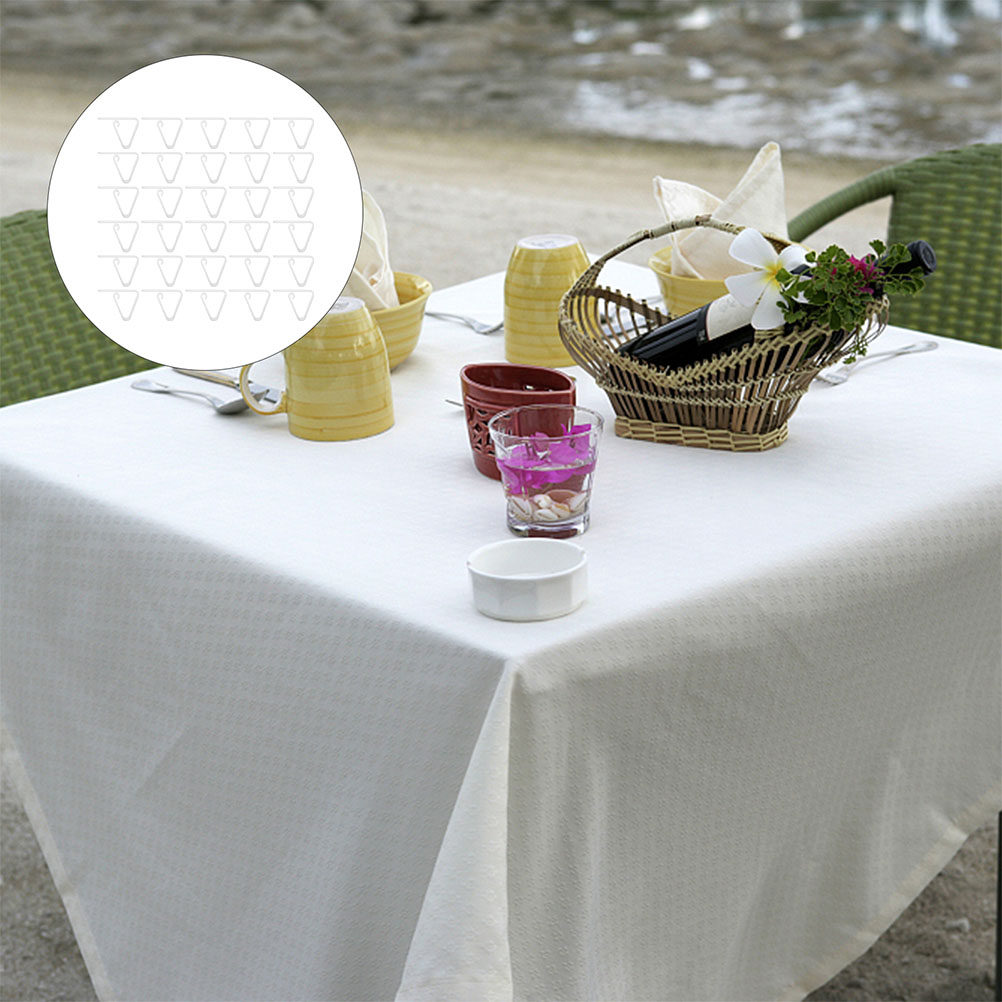 Outdoor Furniture European - 30Pcs Clear Tablecloth Clips Plastic Anti-Slip