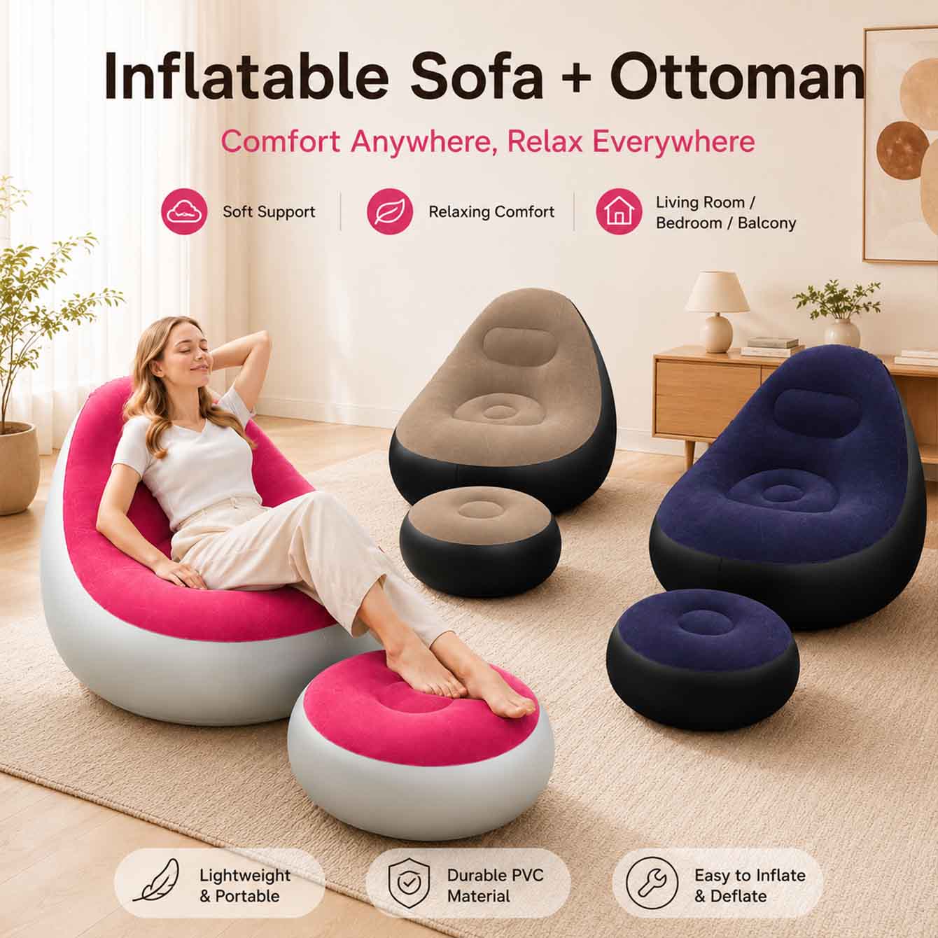 Inflatable Chair for Adults,Po - Outdoor Furniture Arhaus review and price