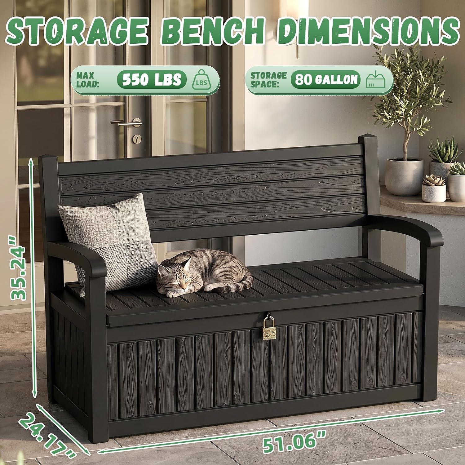 Large Outdoor Storage Bench De - Outdoor Furniture Resin review and price