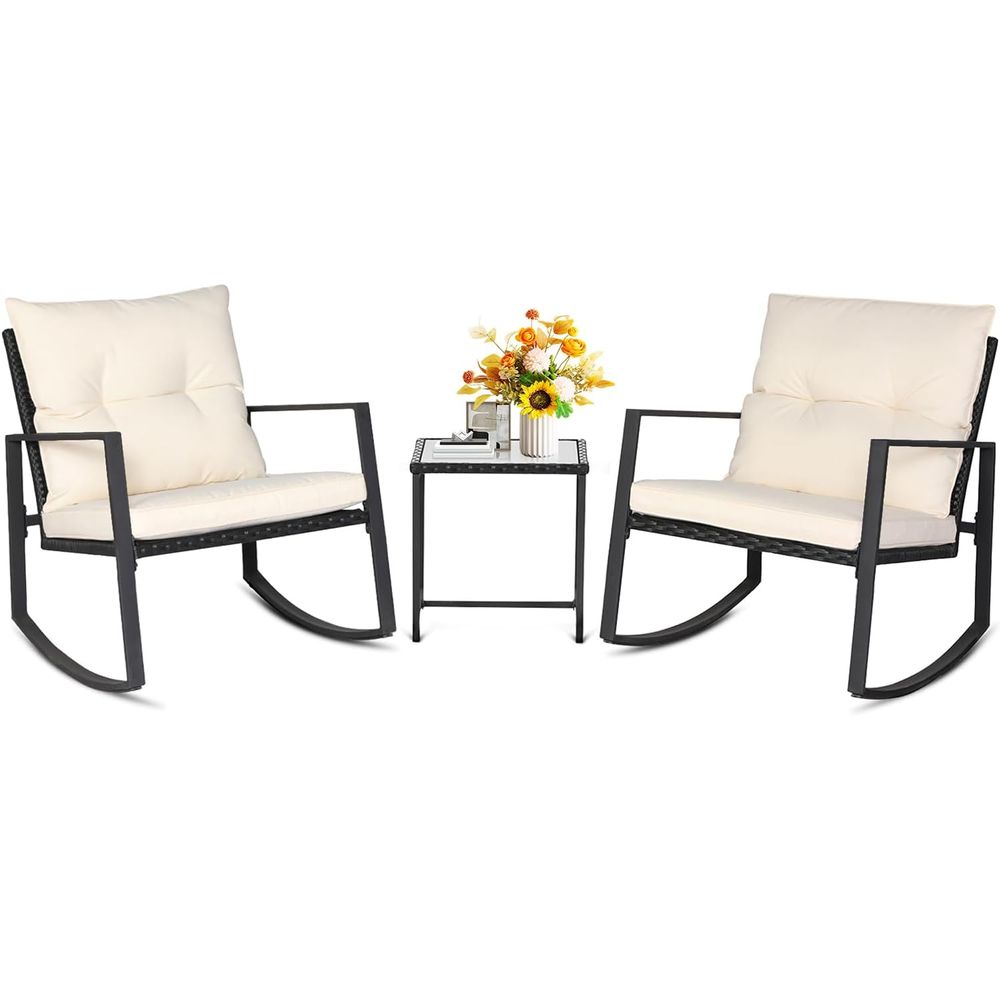 3 Piece Outdoor Rocking Bistro - Bistro Table Set review and price