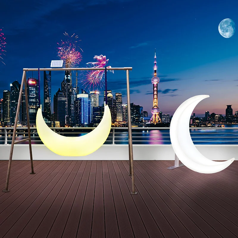 Luminous Swing Moon Shape Outd - Outdoor Furniture Rh review and price