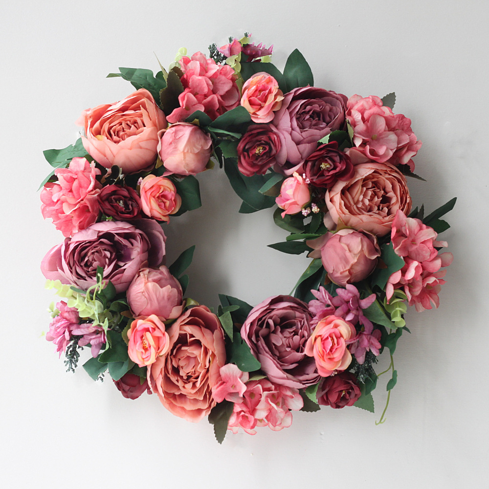 Artificial Peony Wreath Garlan - Outdoor Furniture Rh review and price