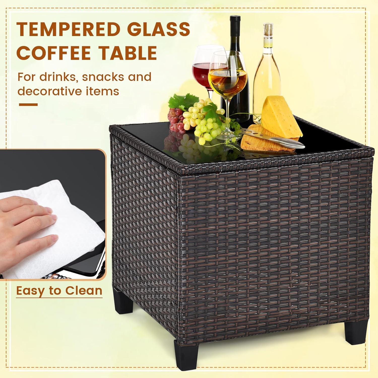 Navy blue rattan wicker 3-piec - Bistro Table Set review and price